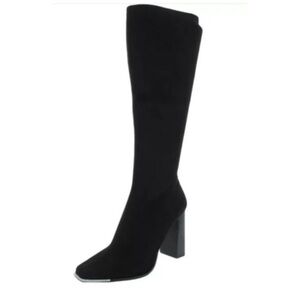 Steve Madden Black Knee-High Block Heel Boots